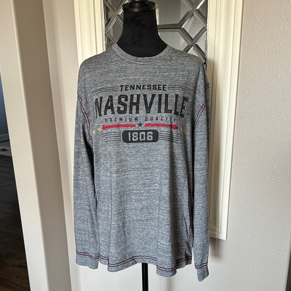Gray Nashville Graphic Long Sleeve T